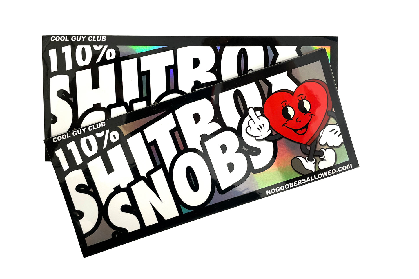 Shitbox Hearts chrome sticker
